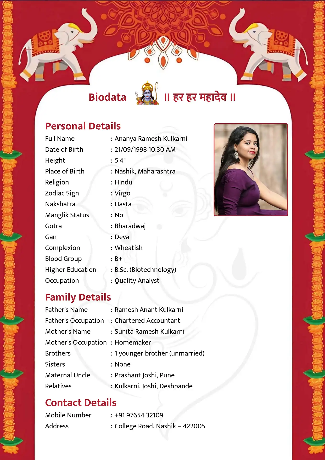 Abstract Open biodata template